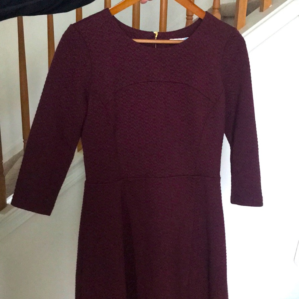 Boden Maroon Textured Dress like new